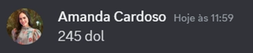 Mensagem de aluno no Discord