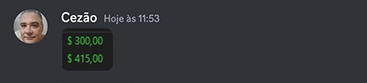 Mensagem de aluno no Discord