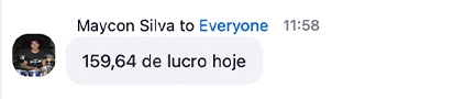 Mensagem de aluno no Zoom