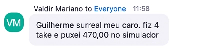 Mensagem de aluno no Zoom